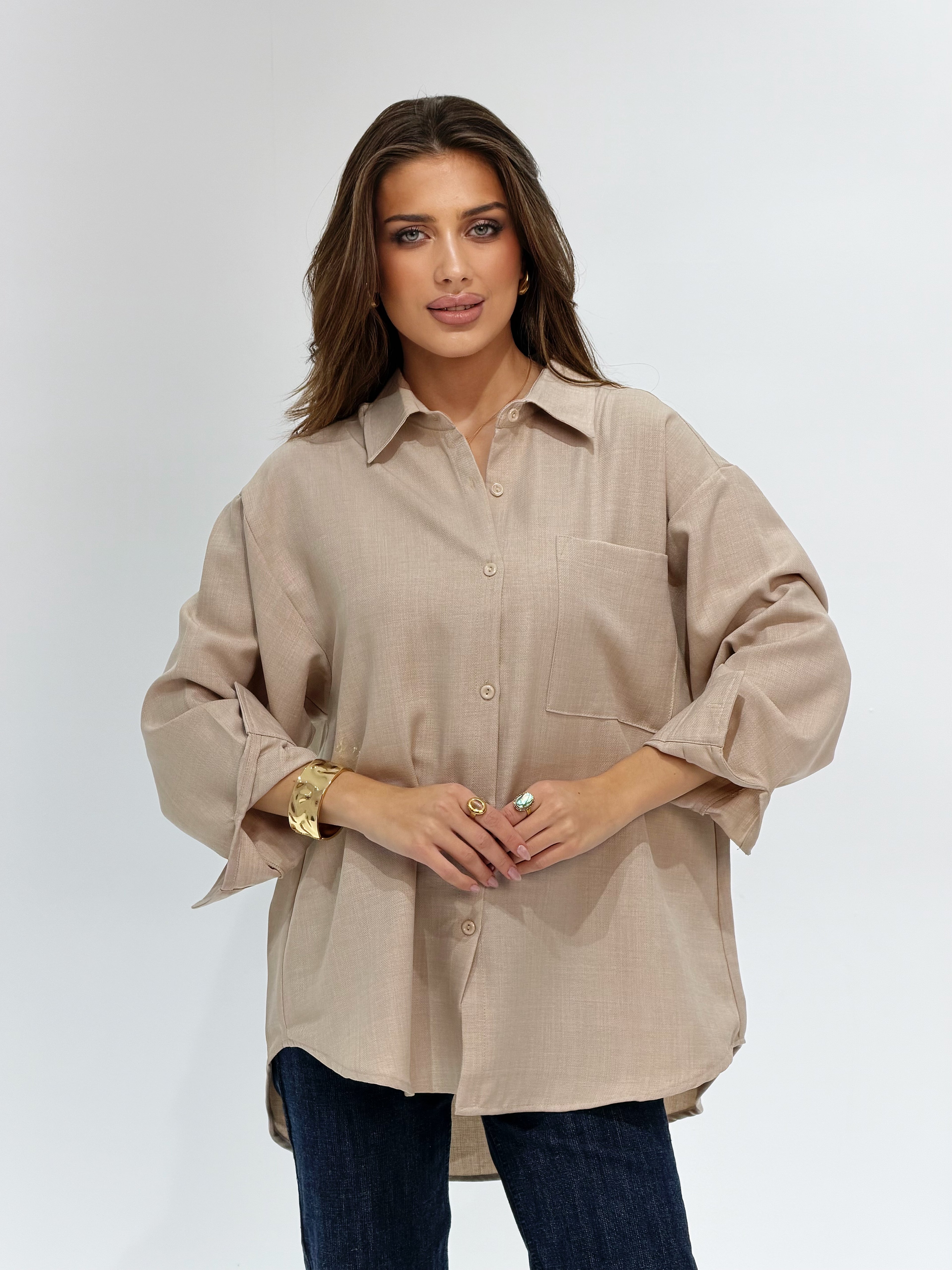 Beige Basic Essential Chemise