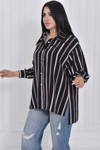 Black Classic Striped Blouse
