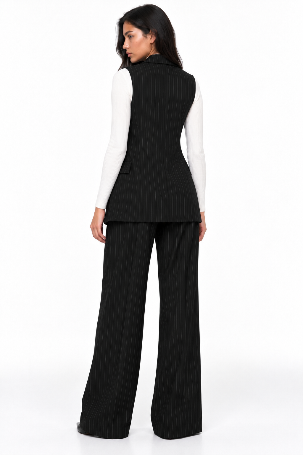 Striped Formal Black Suit