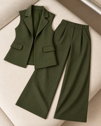 Striped Formal Suit (olive)
