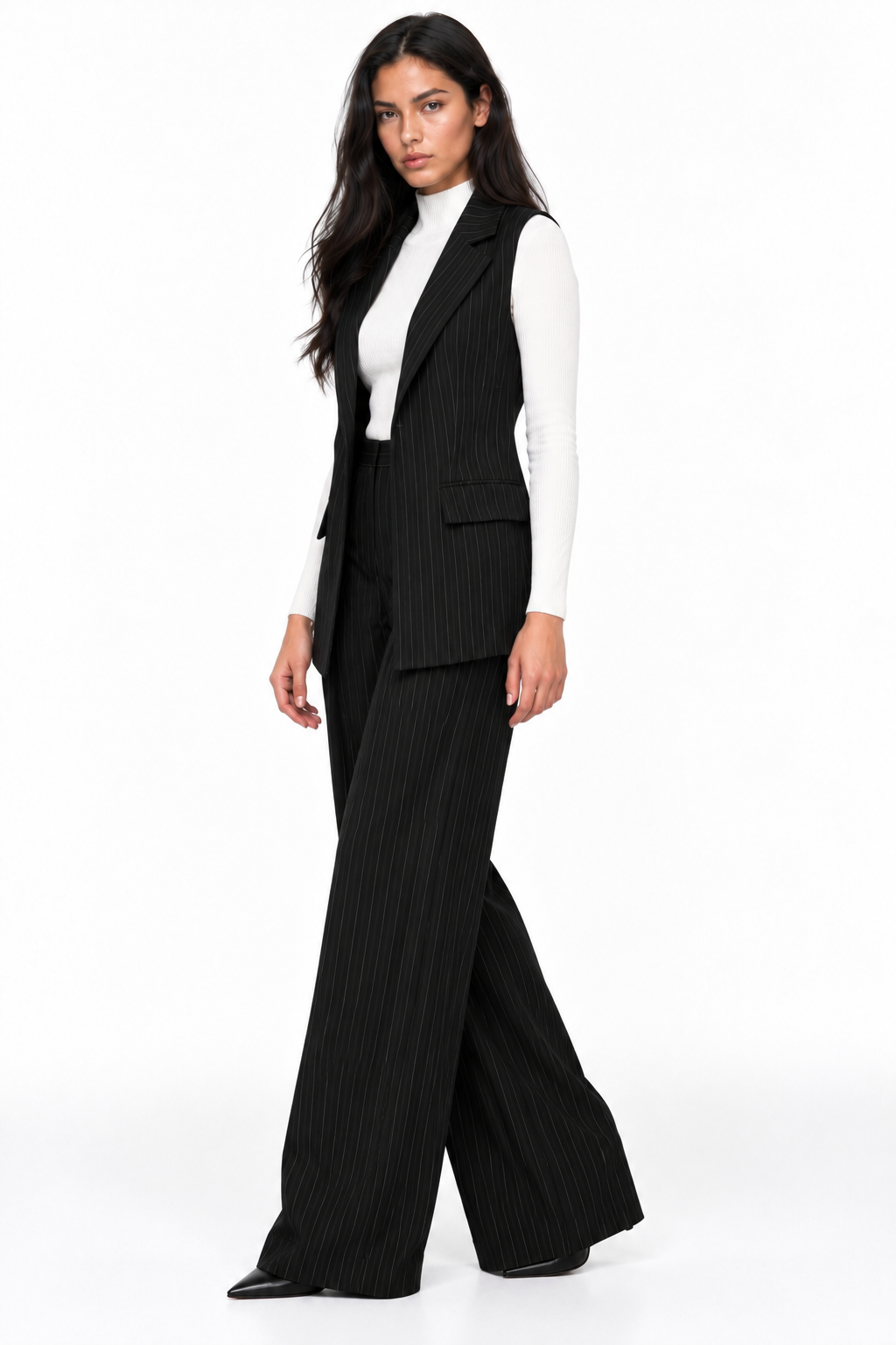 Striped Formal Black Suit