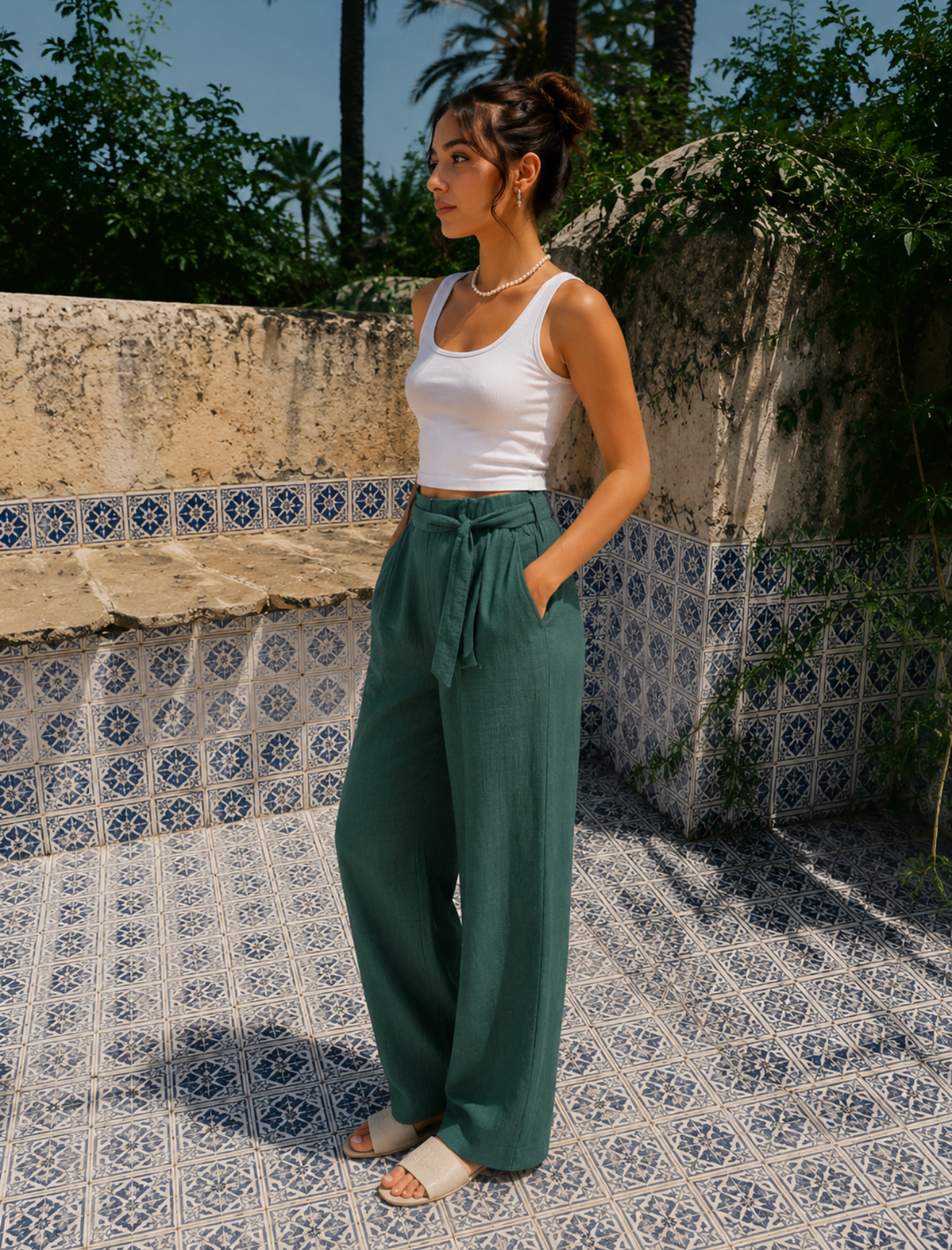 Linen Pants (Green)