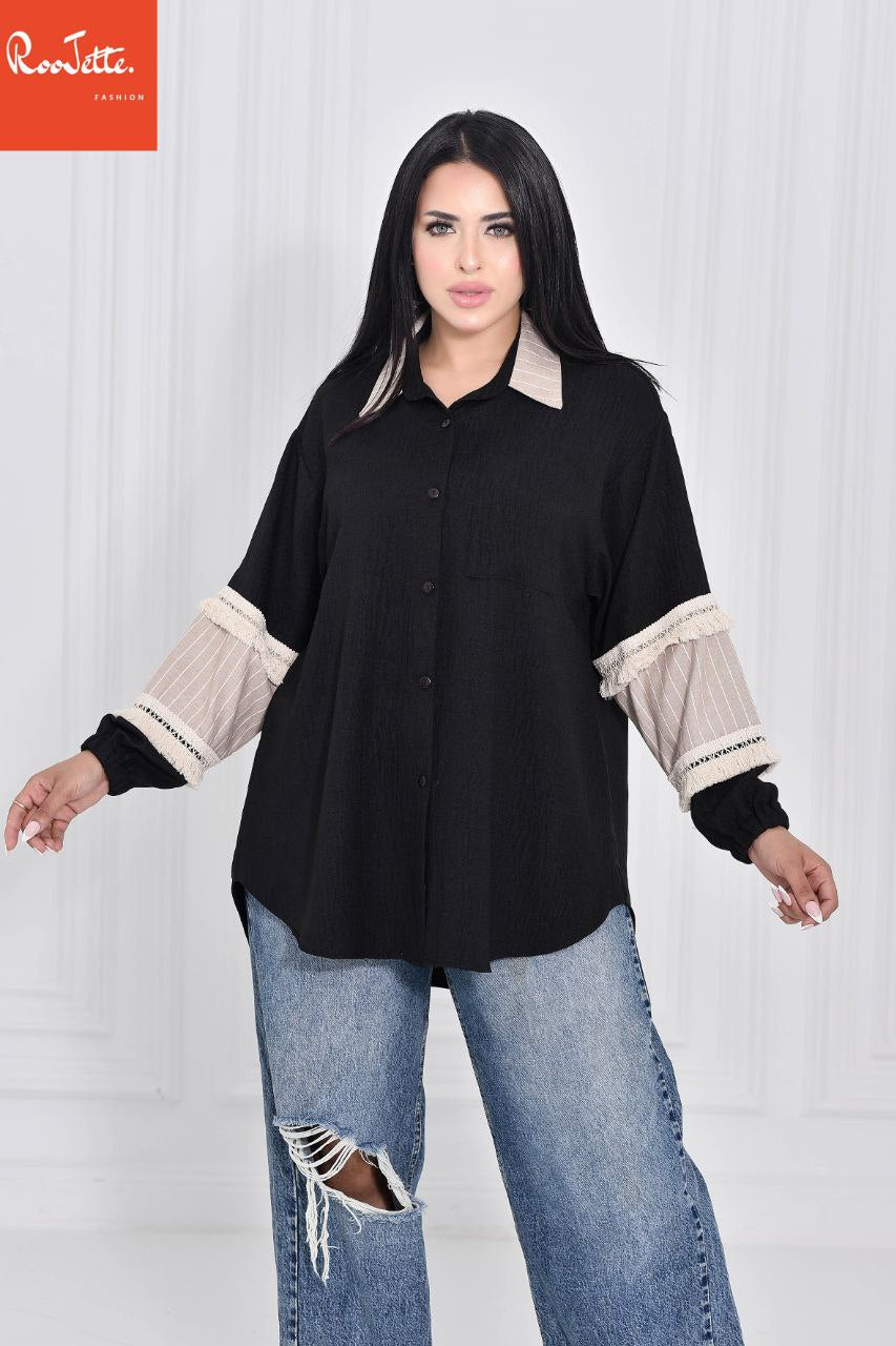 Black linen Chemise