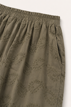 Olive Embroidered Pants