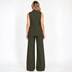 Striped Formal Suit (olive)