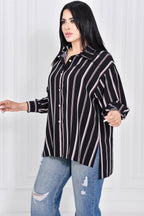 Black Classic Striped Blouse
