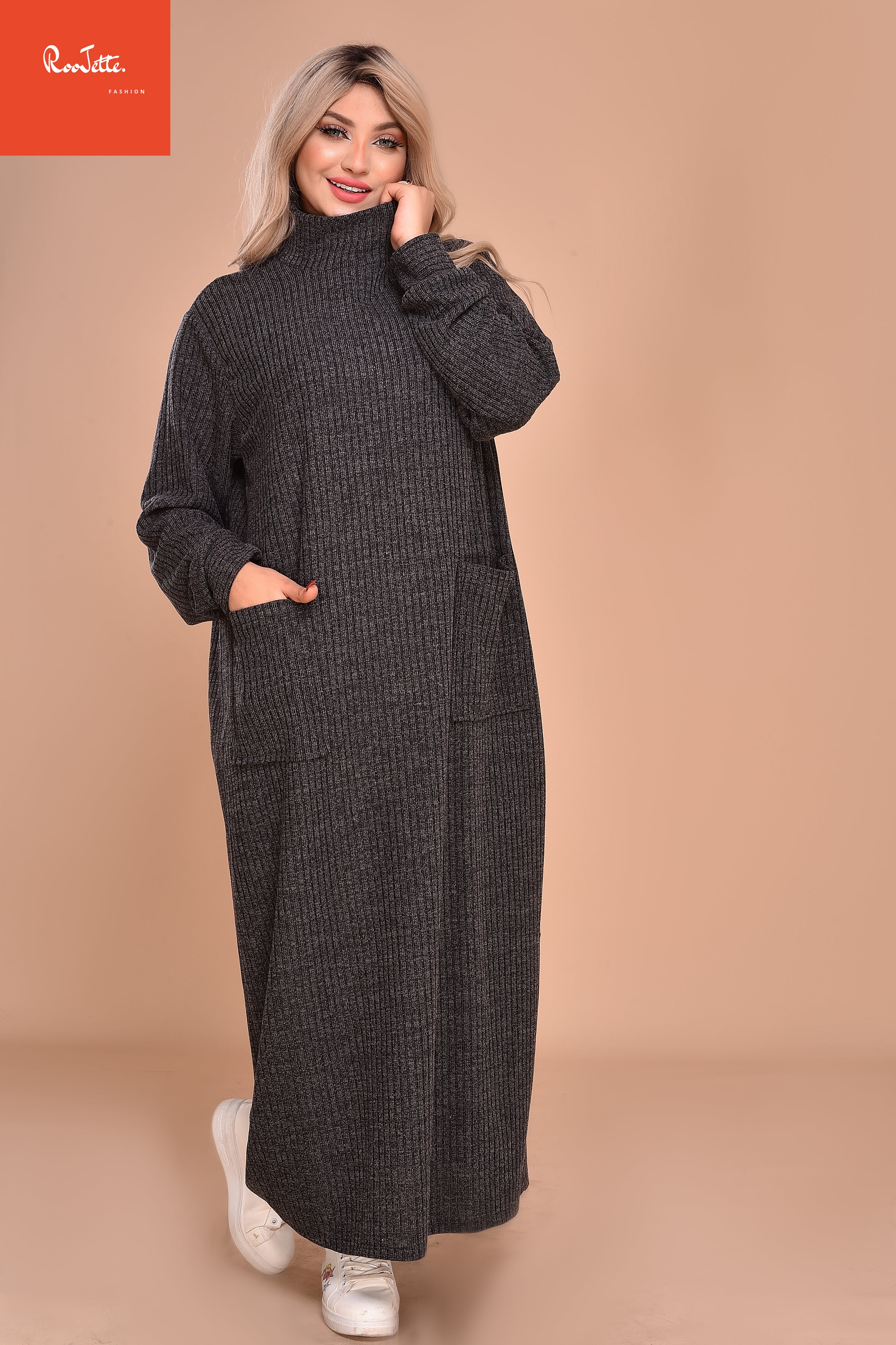 GREY Ribbed Dress