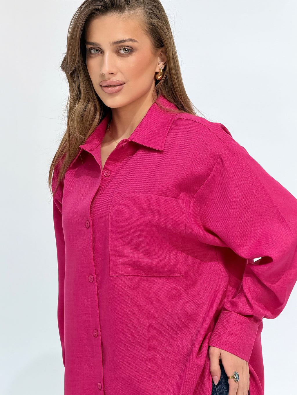 Fushia Basic Essential Chemise