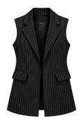 Pinstriped Vest (BLACK)