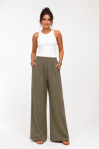 Olive Embroidered Pants