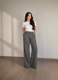 Formal Wide Leg Trousers (Grey)