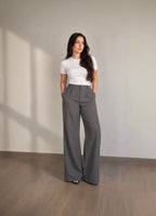 Formal Wide Leg Trousers (Grey)
