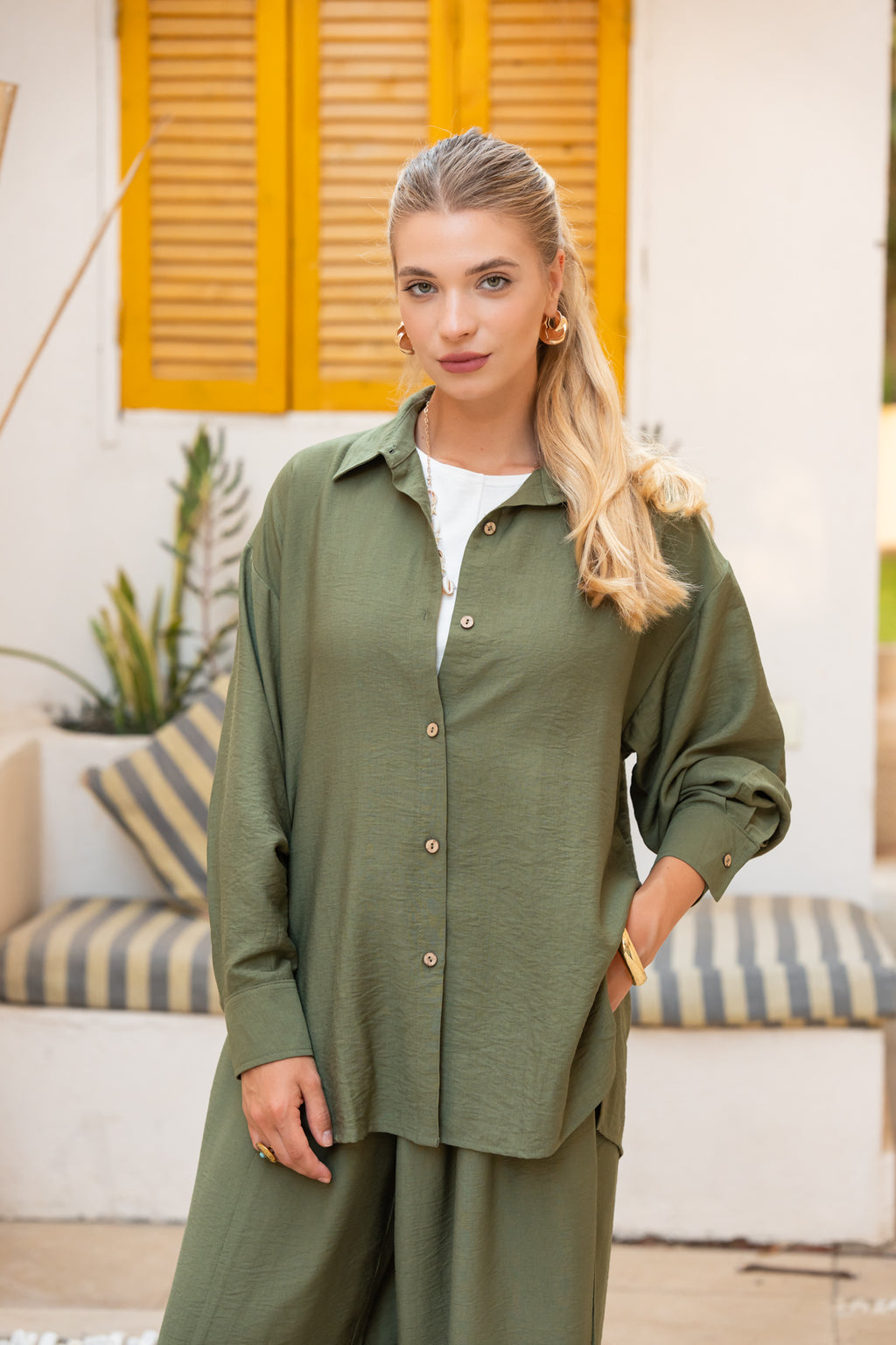 Green OverSized Chemise