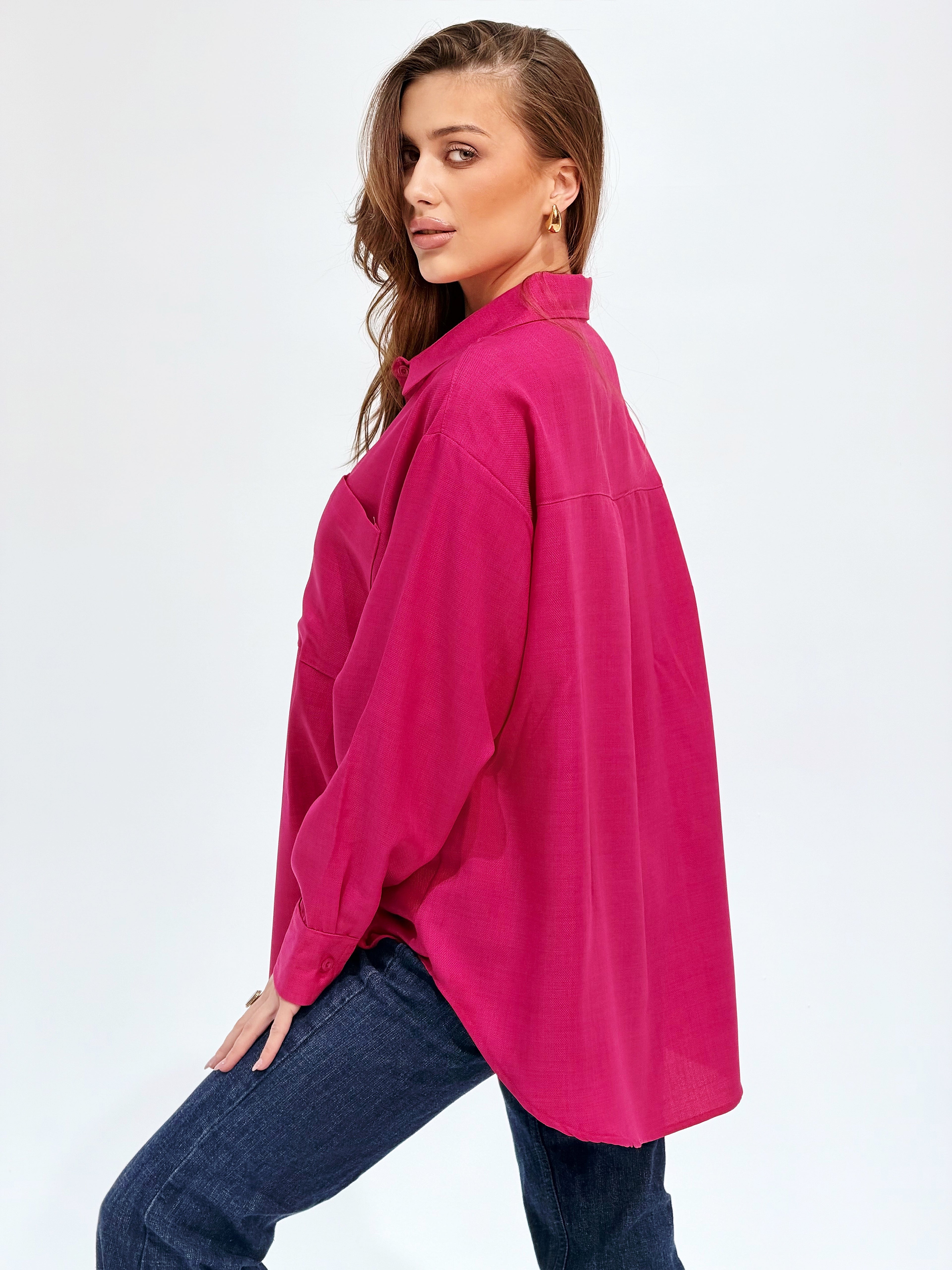 Fushia Basic Essential Chemise