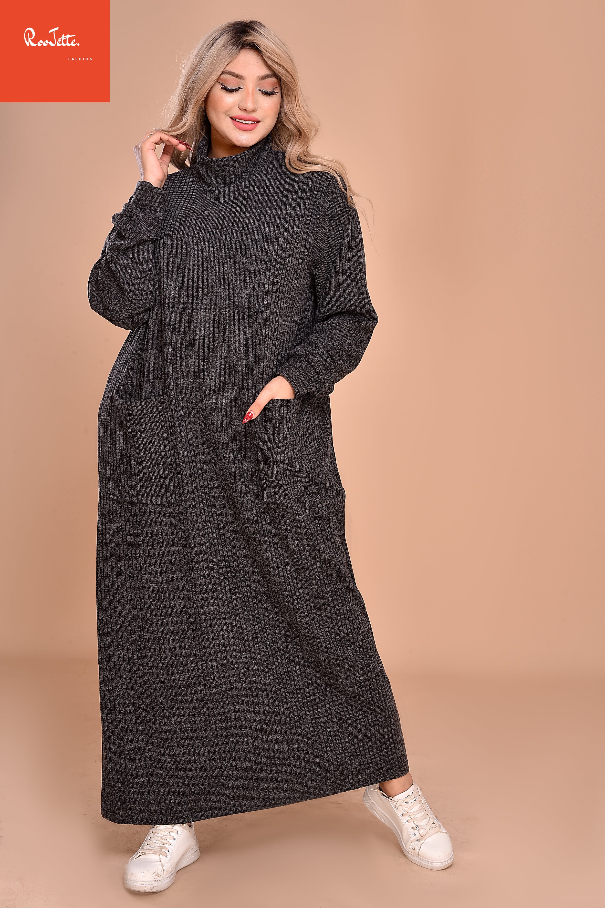 GREY Ribbed Dress