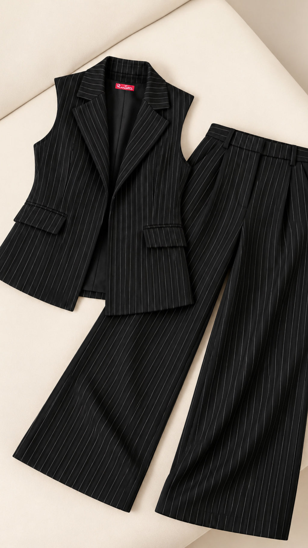 Striped Formal Black Suit