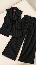 Striped Formal Black Suit