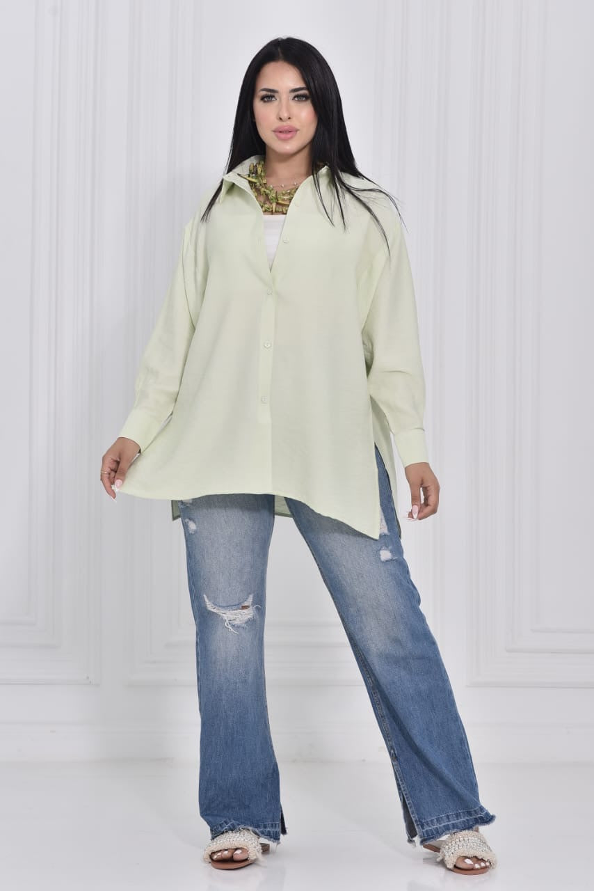 Yellow green OverSized Chemise