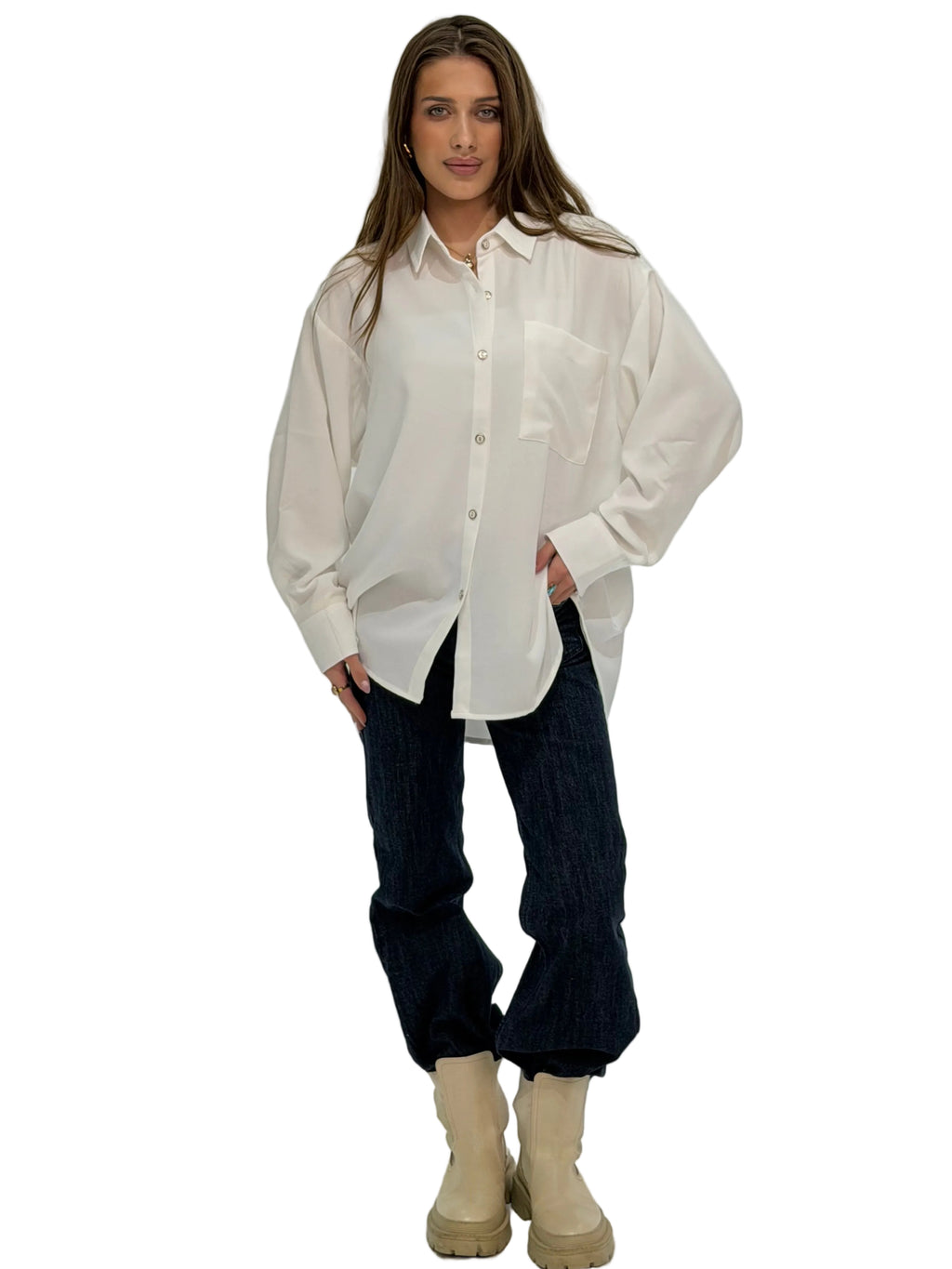 White Basic Essential Chemise