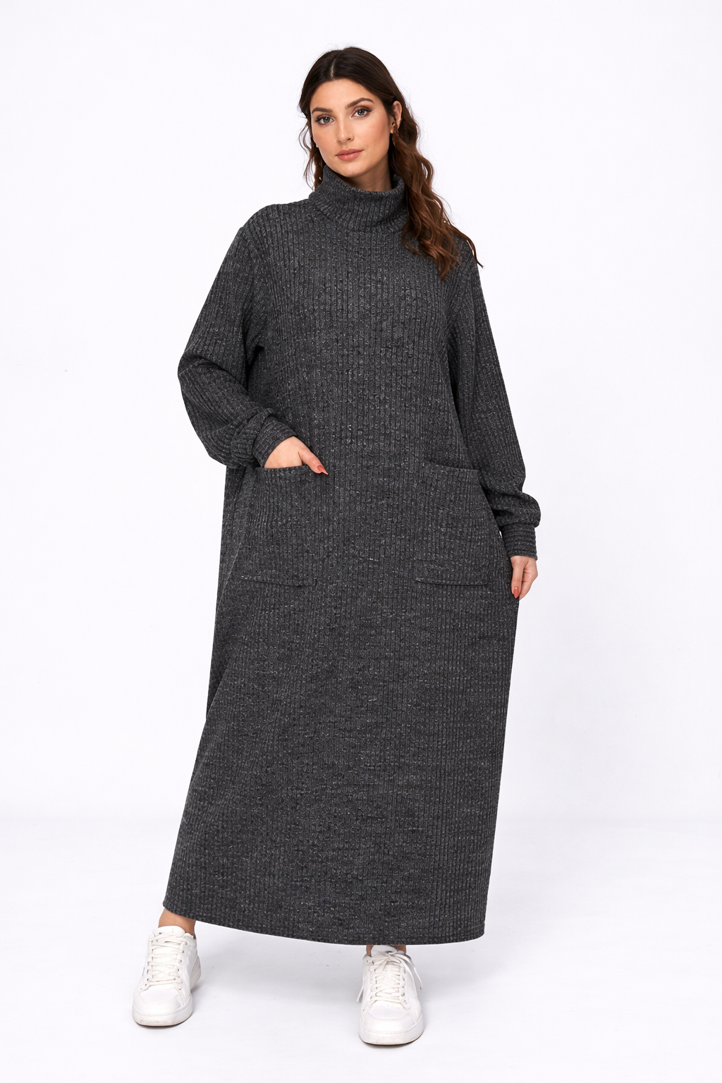 GREY Ribbed Dress