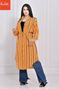 Orange striped dress