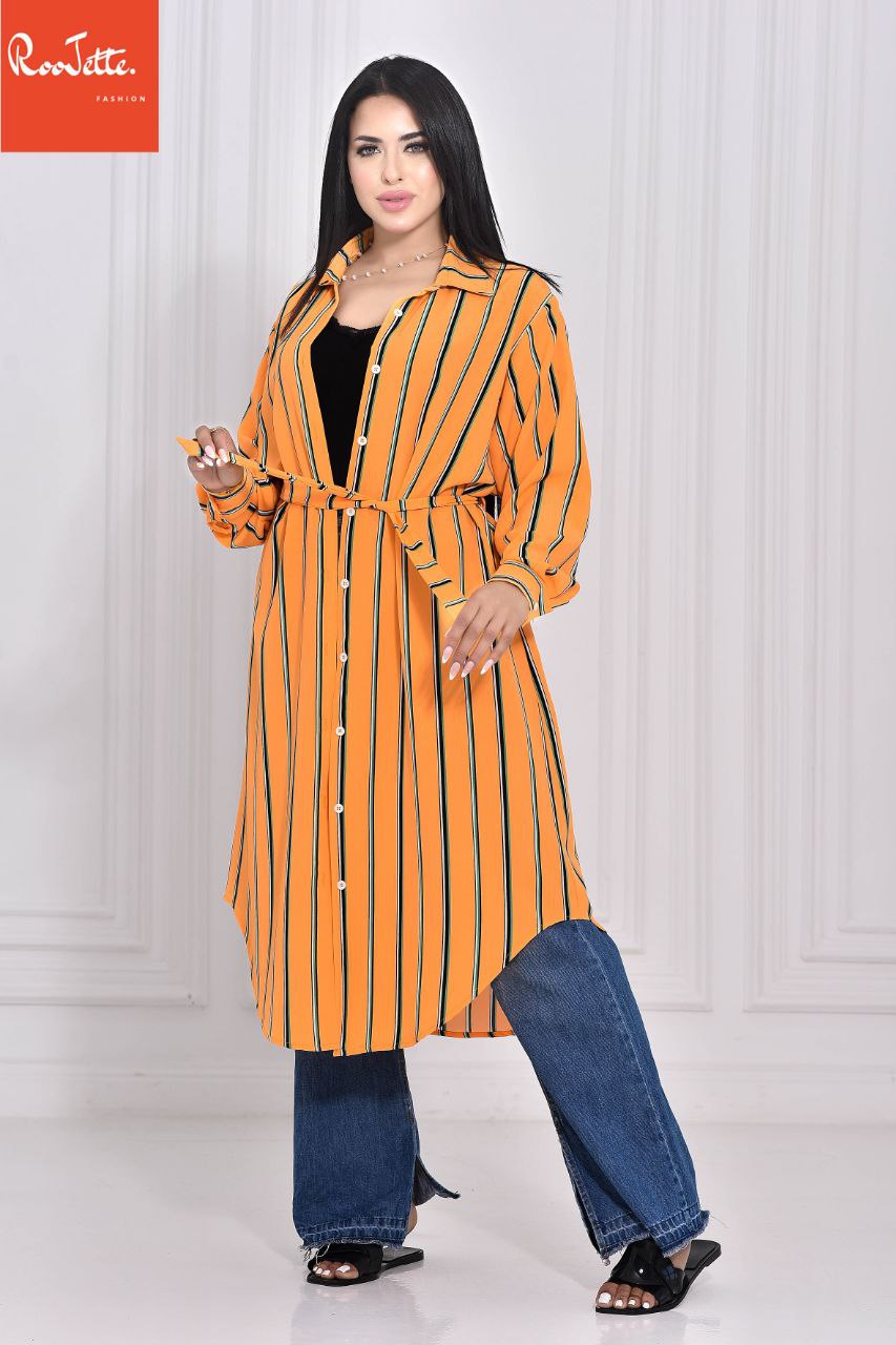 Orange striped dress