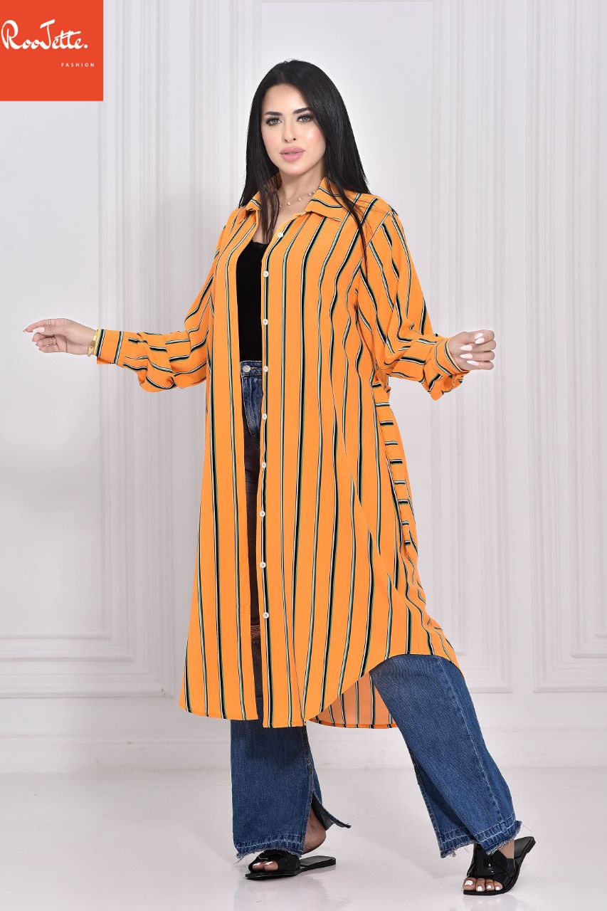 Orange striped dress