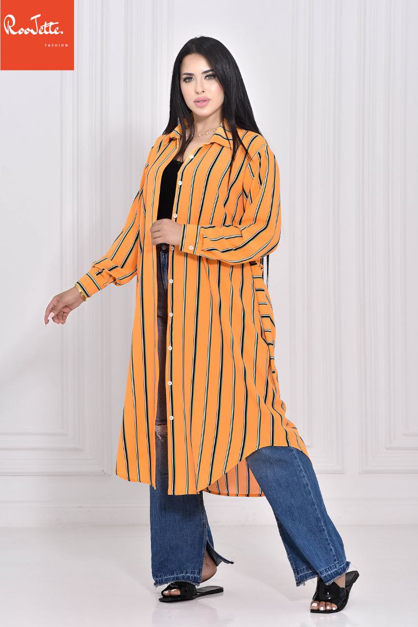 Orange striped dress