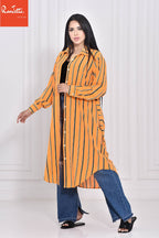 Orange striped dress