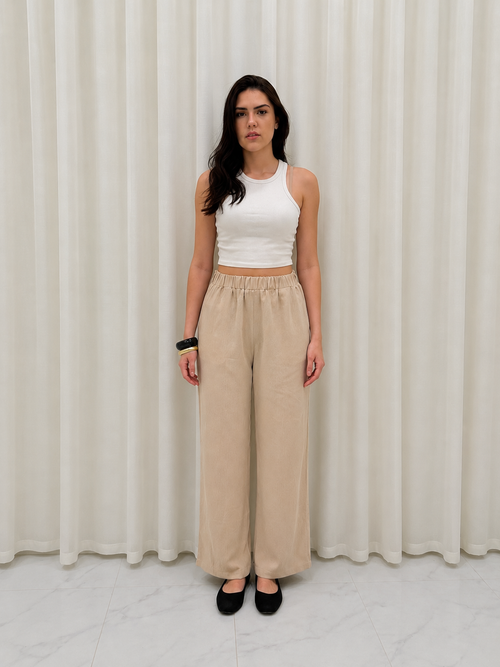 Beige Basic Cy Pants