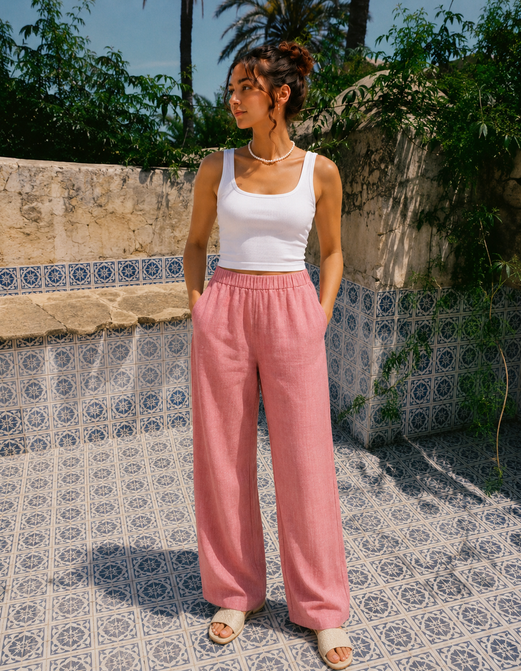 Pink Linen Pants