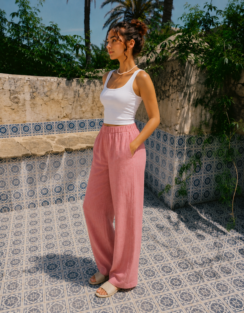 Pink Linen Pants