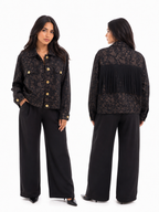 The black x gold Cropped jacket