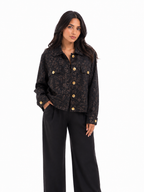 The black x gold Cropped jacket