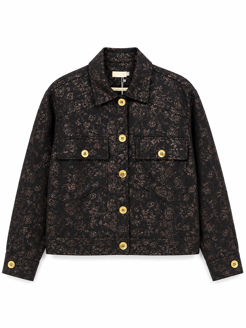 The black x gold Cropped jacket