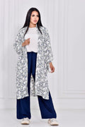 Flowery cardigan blue