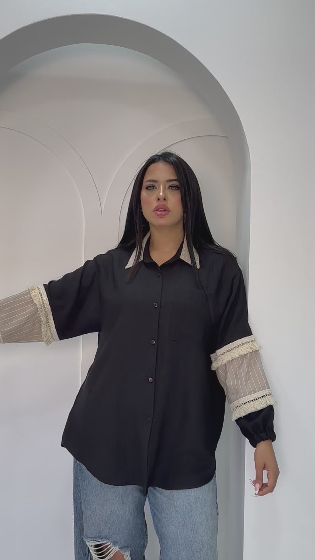 Black linen Chemise